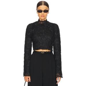 Stone Cold Fox Sophia Lace Cropped Top Long Sleeve Witchy Whimsigoth Party Small